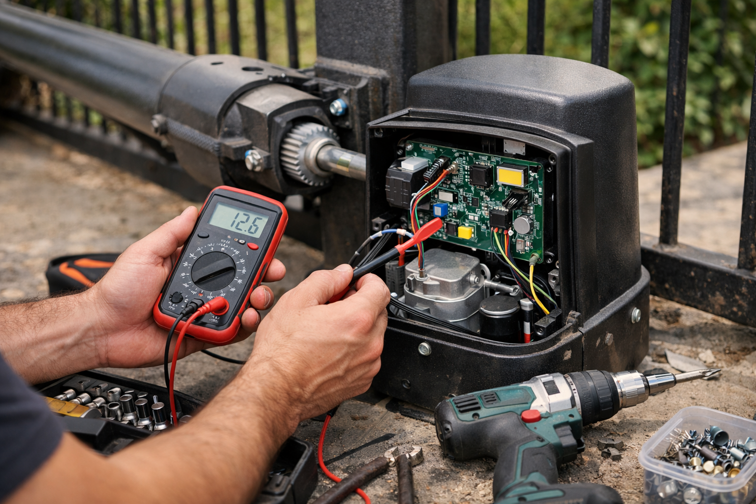 automatic gate troubleshooting diagram showing common automatic gate opener problems